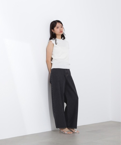N.(N. Natural Beauty Basic)(エヌエヌナチュラルビューティーベーシック)の「ケーブルニットベスト(ベスト・レディース・ピンク/オフホワイト/ネイビー・MEDIUM)」の5枚目の写真