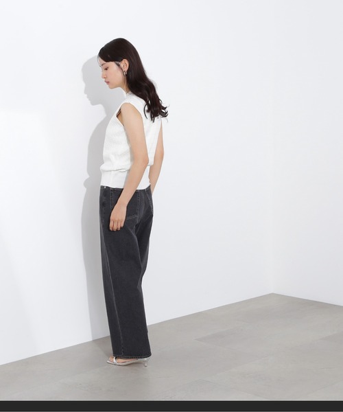 N.(N. Natural Beauty Basic)(エヌエヌナチュラルビューティーベーシック)の「ケーブルニットベスト(ベスト・レディース・ピンク/オフホワイト/ネイビー・MEDIUM)」の6枚目の写真