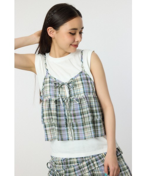 RODEO CROWNS WIDE BOWL（ロデオクラウンズワイドボウル）の「サマーチェックマルチウェイキャミソール（キャミソール・レディース・グリーン系その他/イエロー系その他/レッド系その他・FREE）」の5枚目の写真