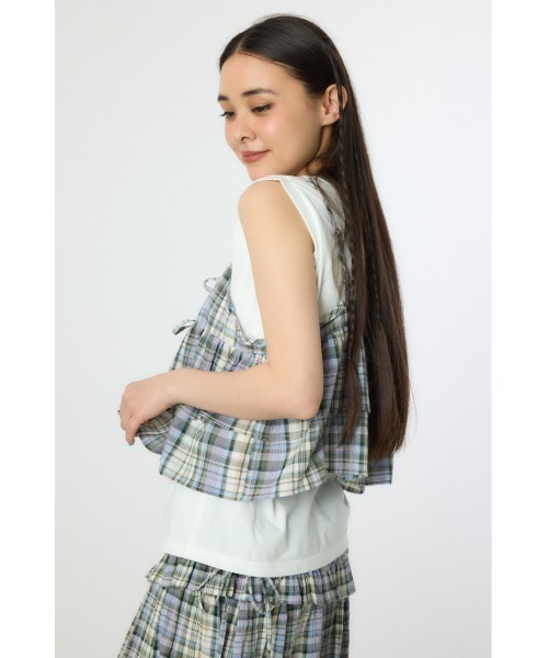 RODEO CROWNS WIDE BOWL（ロデオクラウンズワイドボウル）の「サマーチェックマルチウェイキャミソール（キャミソール・レディース・グリーン系その他/イエロー系その他/レッド系その他・FREE）」の6枚目の写真