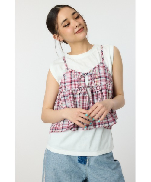 RODEO CROWNS WIDE BOWL（ロデオクラウンズワイドボウル）の「サマーチェックマルチウェイキャミソール（キャミソール・レディース・グリーン系その他/イエロー系その他/レッド系その他・FREE）」の17枚目の写真