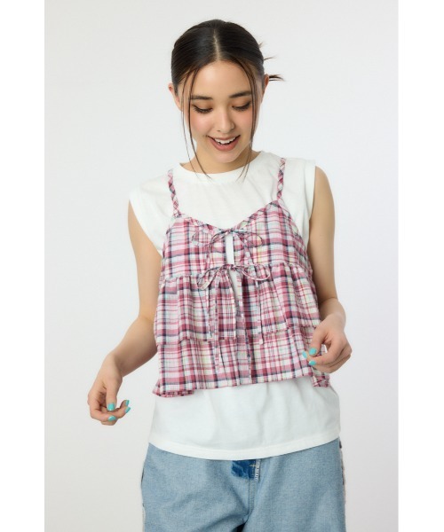 RODEO CROWNS WIDE BOWL（ロデオクラウンズワイドボウル）の「サマーチェックマルチウェイキャミソール（キャミソール・レディース・グリーン系その他/イエロー系その他/レッド系その他・FREE）」の18枚目の写真