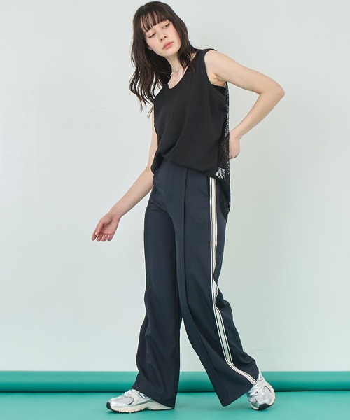 ANAP(アナップ)の「サイドライン ストレート スラックス パンツ(スラックス・レディース・グレー/ネイビー・S/M)」の10枚目の写真