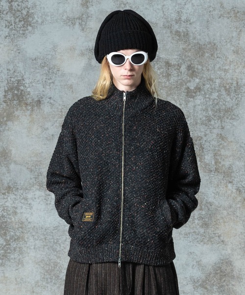 glamb（グラム）の「Nep Drivers Knit / ネップドライバーズニット（ニット/セーター・メンズ・ブラック/ブルー・M/L）」の2枚目の写真