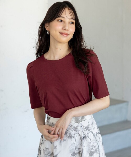 ANY SIS(エニィスィス)の「ハイストレッチスムースタックスリーブ カットソー(Tシャツ/カットソー・レディース・ダークグリーン系/ダークブラウン系/ネイビー系/ワイン系/アイボリー系/イエロー系・0)」の6枚目の写真