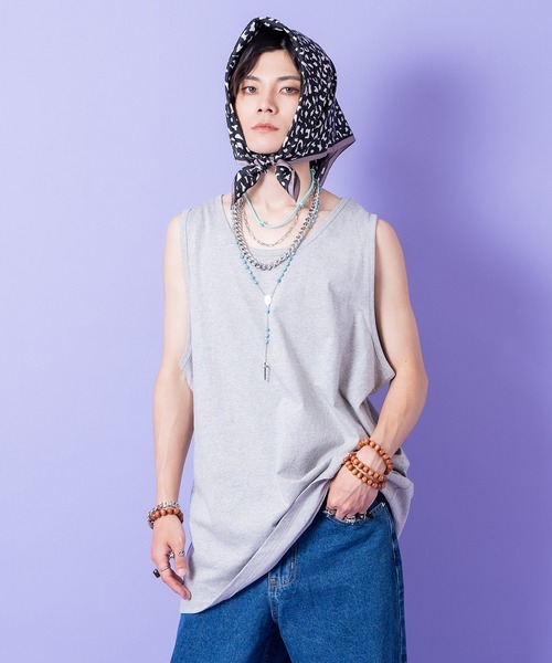 a.p.o.v.(エーピーオービー)の「a.p.o.v. オーバーサイズUネックコットンタンクトップ(タンクトップ・メンズ・ブラック/ホワイト/グレー・ONESIZE)」の3枚目の写真