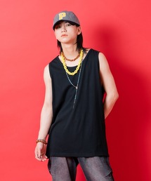 a.p.o.v. オーバーサイズUネックコットンタンクトップ