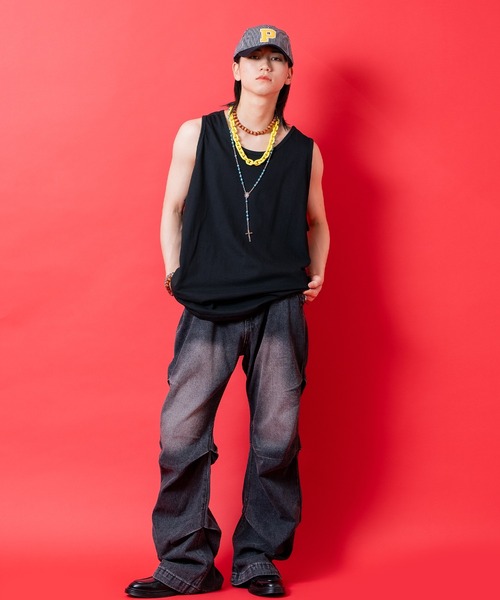 a.p.o.v.(エーピーオービー)の「a.p.o.v. オーバーサイズUネックコットンタンクトップ(タンクトップ・メンズ・ブラック/ホワイト/グレー・ONESIZE)」の5枚目の写真