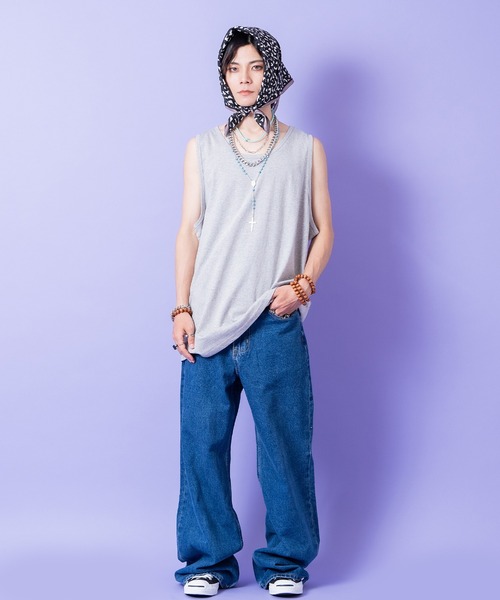 a.p.o.v.(エーピーオービー)の「a.p.o.v. オーバーサイズUネックコットンタンクトップ(タンクトップ・メンズ・ブラック/ホワイト/グレー・ONESIZE)」の7枚目の写真
