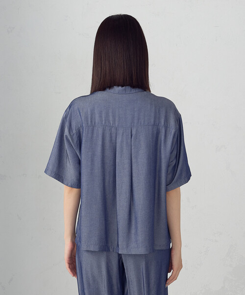 【セットアップ対応】デニムライクシャンブレー ショートスリーブシャツ COMME CA ISM｜【セットアップ対応】デニムライクシャンブレー