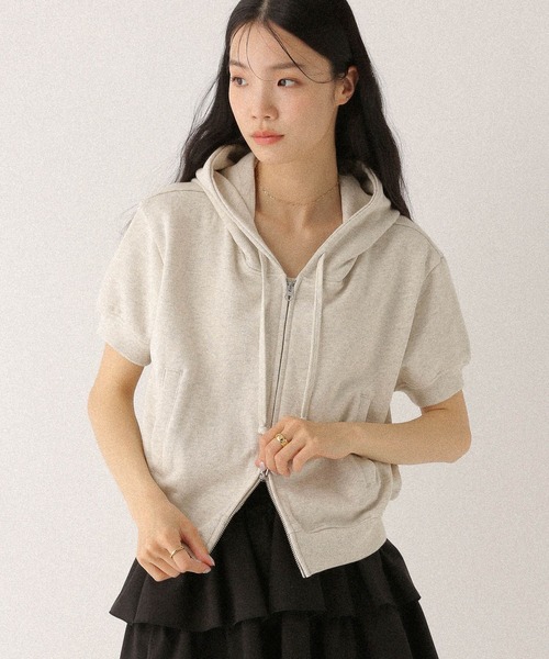 Heather(ヘザー)の「ダブルZIPフーディ 497312(パーカー・レディース・グレー系その他/グレー/スミクロ/オートミール・FREE)」の4枚目の写真