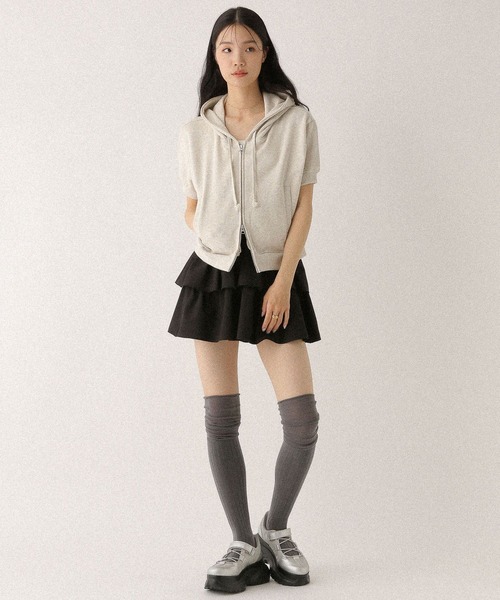 Heather(ヘザー)の「ダブルZIPフーディ 497312(パーカー・レディース・グレー系その他/グレー/スミクロ/オートミール・FREE)」の9枚目の写真