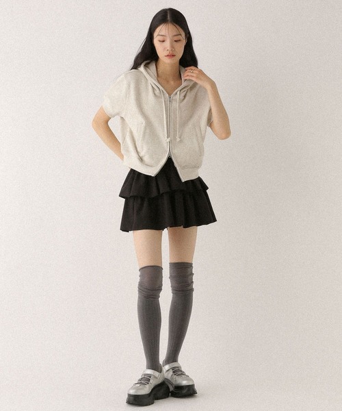 Heather(ヘザー)の「ダブルZIPフーディ 497312(パーカー・レディース・グレー系その他/グレー/スミクロ/オートミール・FREE)」の10枚目の写真