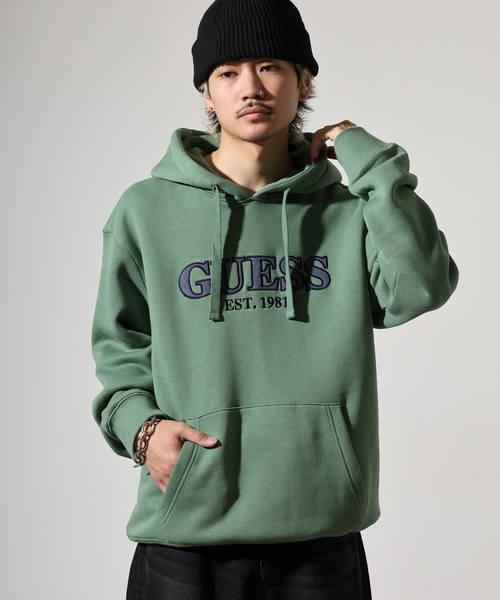Guess(ゲス)の「GUESS UNI L/SLV HOODIES フーディ パーカー(パーカー・メンズ・ネイビー/グリーン/ライトグレー・S/M/L/XL)」の19枚目の写真