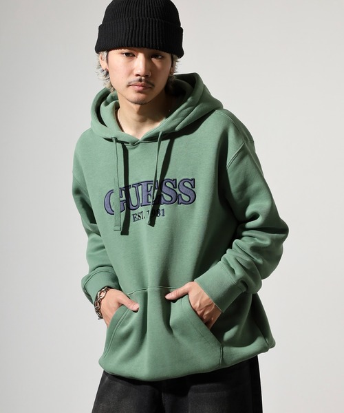 Guess(ゲス)の「GUESS UNI L/SLV HOODIES フーディ パーカー(パーカー・メンズ・ネイビー/グリーン/ライトグレー・S/M/L/XL)」の20枚目の写真