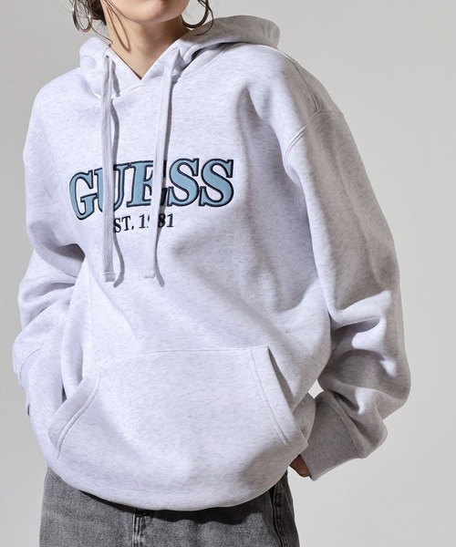 Guess(ゲス)の「GUESS UNI L/SLV HOODIES フーディ パーカー(パーカー・メンズ・ネイビー/グリーン/ライトグレー・S/M/L/XL)」の4枚目の写真