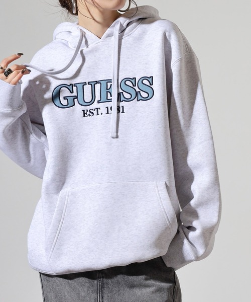Guess(ゲス)の「GUESS UNI L/SLV HOODIES フーディ パーカー(パーカー・メンズ・ネイビー/グリーン/ライトグレー・S/M/L/XL)」の5枚目の写真