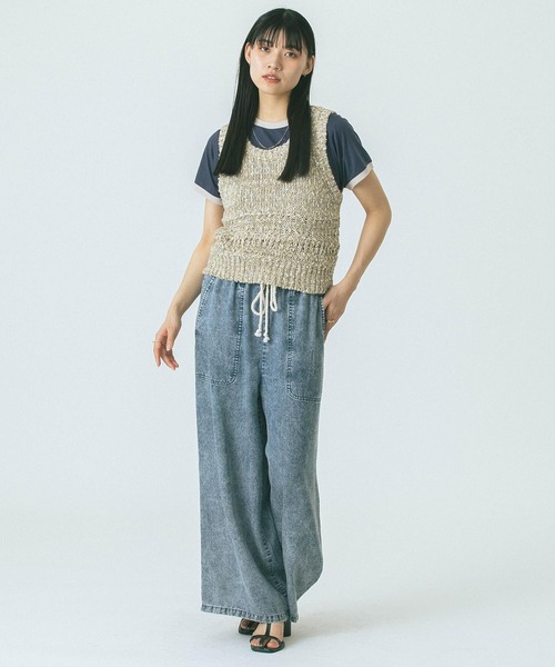 ROSE BUD(ローズバッド)の「MULTI YARN KNIT TANK(ニット/セーター・レディース・ブラック/ベージュ/グリーン・ONE SIZE)」の5枚目の写真
