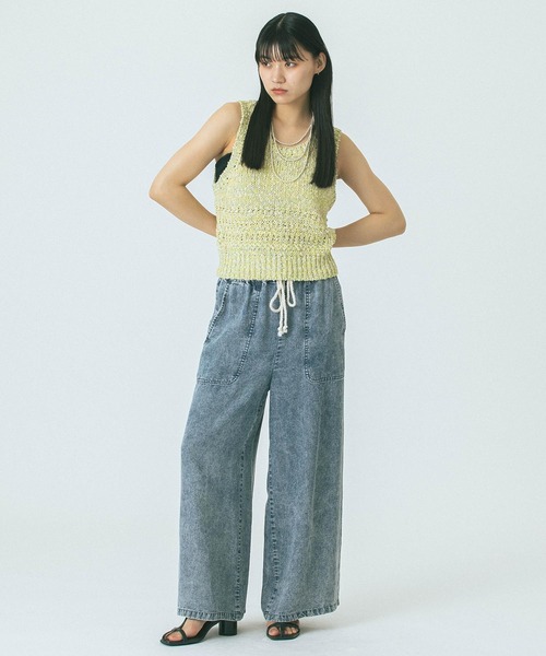 ROSE BUD(ローズバッド)の「MULTI YARN KNIT TANK(ニット/セーター・レディース・ブラック/ベージュ/グリーン・ONE SIZE)」の9枚目の写真