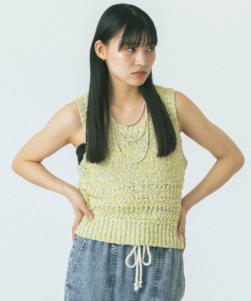 MULTI YARN KNIT TANK（ニット/セーター）｜ROSE BUD（ローズ