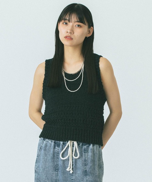 ROSE BUD(ローズバッド)の「MULTI YARN KNIT TANK(ニット/セーター・レディース・ブラック/ベージュ/グリーン・ONE SIZE)」の15枚目の写真