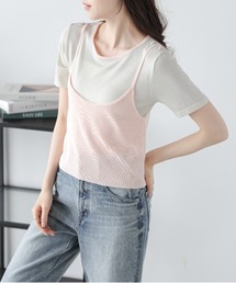 サマーニットTシャツ＆ビスチェセット