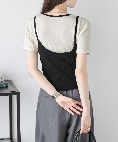 AMELY(エミリー)の「サマーニットTシャツ&ビスチェセット(アンサンブル・レディース・グレー/ブルー/ホワイト/ピンク・フリー)」の14枚目の写真