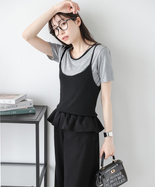 AMELY(エミリー)の「サマーニットTシャツ&ビスチェセット(アンサンブル・レディース・グレー/ブルー/ホワイト/ピンク・フリー)」の16枚目の写真