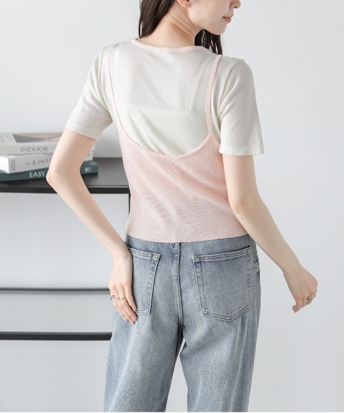AMELY(エミリー)の「サマーニットTシャツ&ビスチェセット(アンサンブル・レディース・グレー/ブルー/ホワイト/ピンク・フリー)」の18枚目の写真