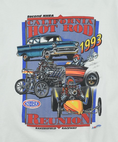 VINTAGE(ヴィンテージ)の「【USED】90’s DELTA “CALIFORNIA HOT ROD 1993” レーシング Tシャツ(Tシャツ/カットソー・メンズ・ホワイト・X-LARGE)」の2枚目の写真