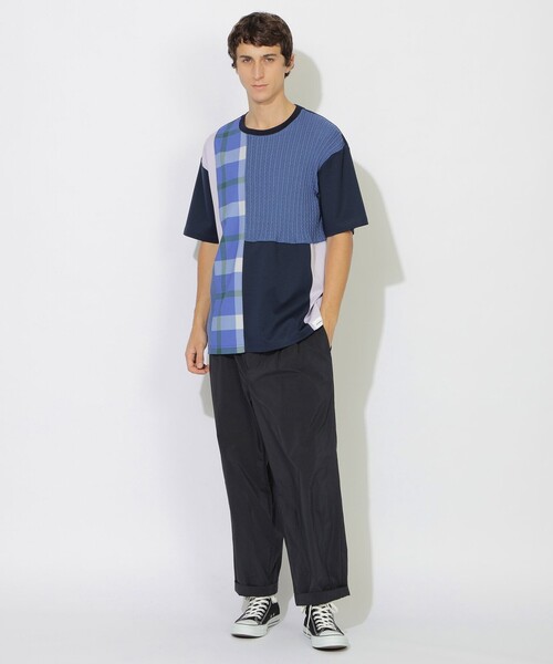 CB CRESTBRIDGE(シービークレストブリッジ)の「ブロッキングニットコンビT(Tシャツ/カットソー・レディース・ネイビー/ブラック・1/2/3)」の9枚目の写真