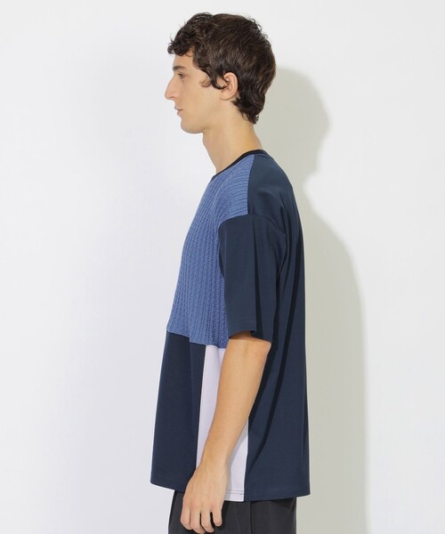 CB CRESTBRIDGE(シービークレストブリッジ)の「ブロッキングニットコンビT(Tシャツ/カットソー・レディース・ネイビー/ブラック・1/2/3)」の6枚目の写真