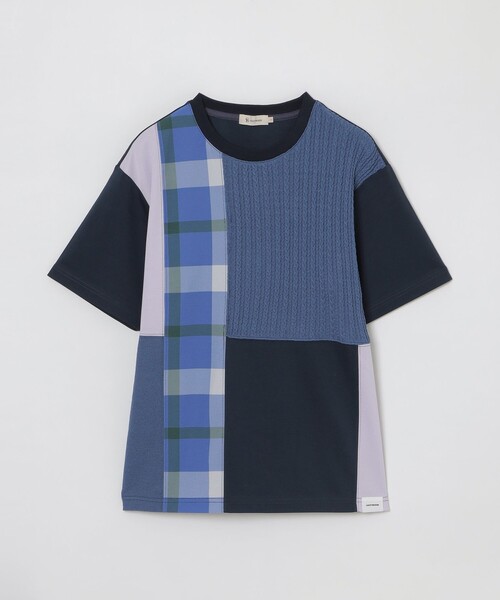 CB CRESTBRIDGE(シービークレストブリッジ)の「ブロッキングニットコンビT(Tシャツ/カットソー・レディース・ネイビー/ブラック・1/2/3)」の3枚目の写真