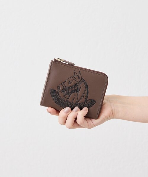 セール】sampo×ear 本革ホース刺しゅう折り財布（財布）｜ear