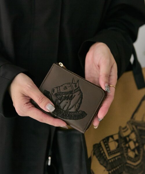 sampo×ear 本革ホース刺しゅう折り財布（財布）｜ear PAPILLONNER