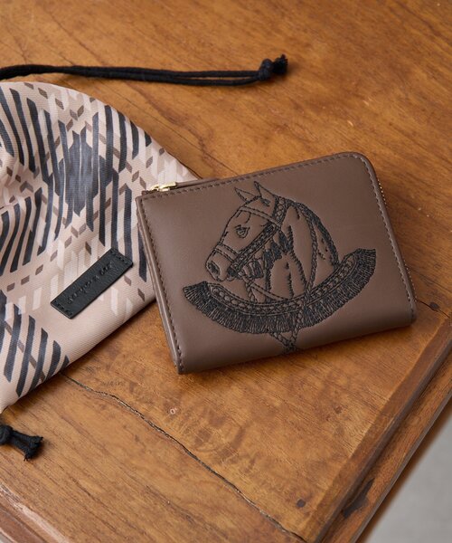 sampo×ear 本革ホース刺しゅう折り財布（財布）｜ear PAPILLONNER