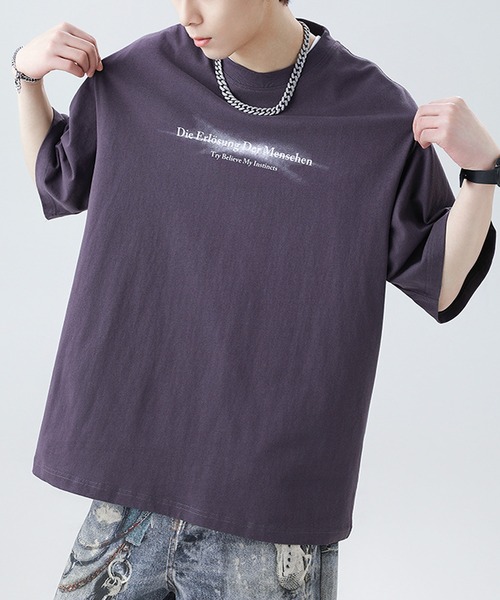 JOHNNY WOLF(ジョニーウルフ)の「CRUX オーバーサイズ グラフィティロゴ Tシャツ(Tシャツ/カットソー・メンズ・ブラック/パープル/ホワイト・S/M/L/XL)」の8枚目の写真