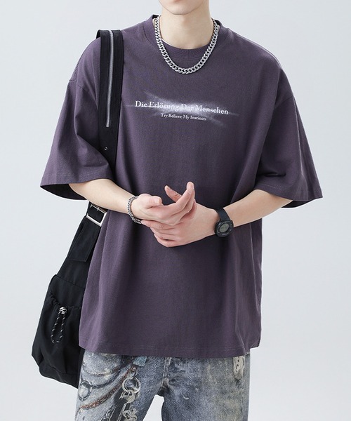 JOHNNY WOLF(ジョニーウルフ)の「CRUX オーバーサイズ グラフィティロゴ Tシャツ(Tシャツ/カットソー・メンズ・ブラック/パープル/ホワイト・S/M/L/XL)」の9枚目の写真