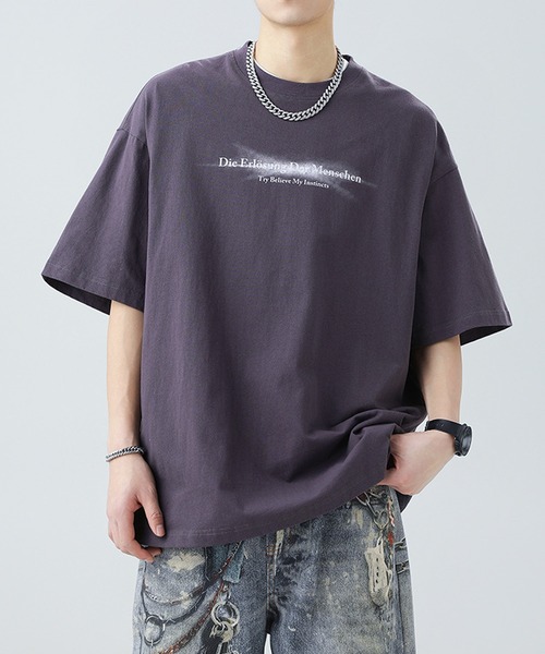 JOHNNY WOLF(ジョニーウルフ)の「CRUX オーバーサイズ グラフィティロゴ Tシャツ(Tシャツ/カットソー・メンズ・ブラック/パープル/ホワイト・S/M/L/XL)」の7枚目の写真