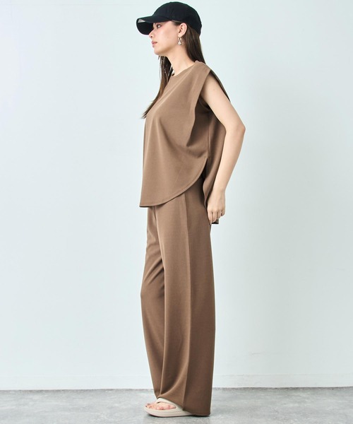 ANAP（アナップ）の「カット ジョーゼット ノースリーブ & パンツ セットアップ（セットアップ・レディース・ブラック/ベージュ・FREE）」の9枚目の写真