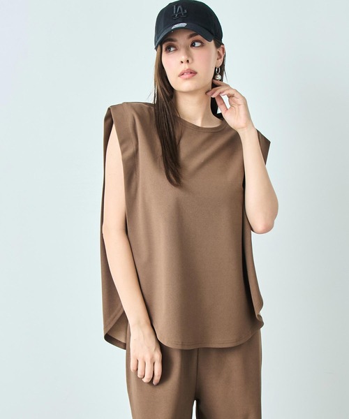 ANAP（アナップ）の「カット ジョーゼット ノースリーブ & パンツ セットアップ（セットアップ・レディース・ブラック/ベージュ・FREE）」の11枚目の写真