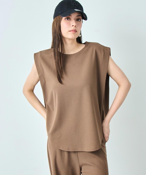 セール】カット ジョーゼット ノースリーブ & パンツ セットアップ