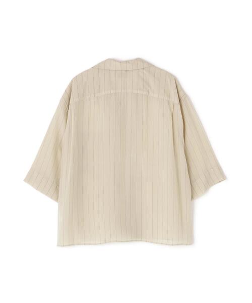 Toironier(トワロニエ)の「Toironier/トワロニエ/Open-Collar Shirt(シャツ/ブラウス・メンズ・ベージュ/チャコールグレー・F)」の3枚目の写真