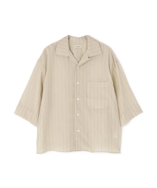 Toironier(トワロニエ)の「Toironier/トワロニエ/Open-Collar Shirt(シャツ/ブラウス・メンズ・ベージュ/チャコールグレー・F)」の14枚目の写真