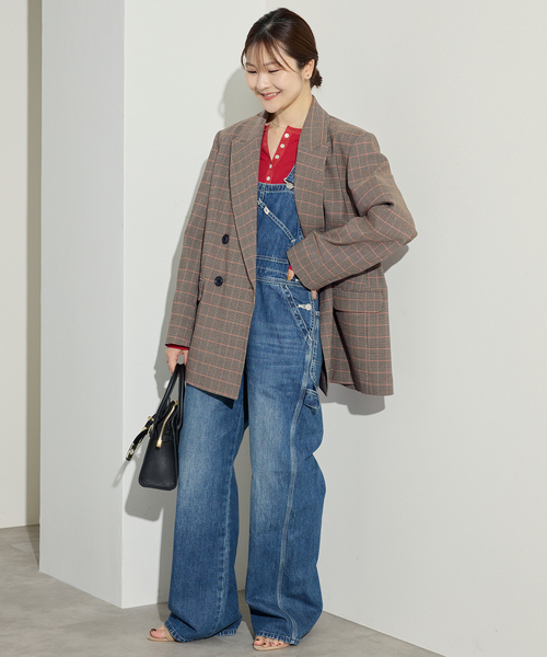 SLOBE IENA（スローブイエナ）の「チェックビックジャケット（テーラードジャケット・レディース・キャメル・36/38）」の20枚目の写真