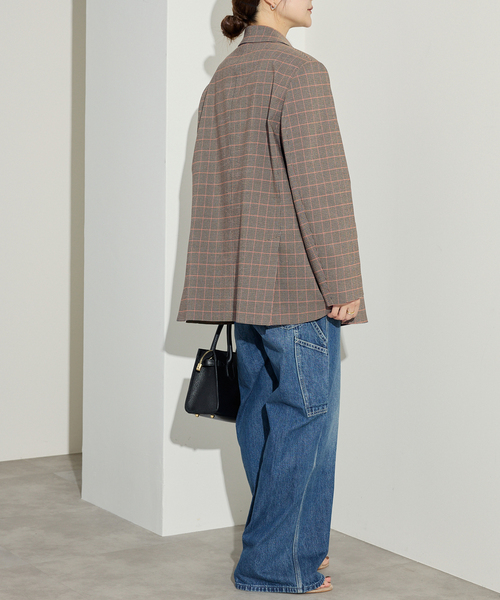 SLOBE IENA（スローブイエナ）の「チェックビックジャケット（テーラードジャケット・レディース・キャメル・36/38）」の22枚目の写真