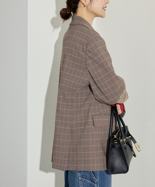 SLOBE IENA（スローブイエナ）の「チェックビックジャケット（テーラードジャケット・レディース・キャメル・36/38）」の3枚目の写真