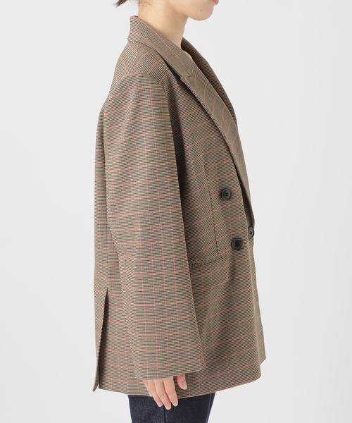SLOBE IENA（スローブイエナ）の「チェックビックジャケット（テーラードジャケット・レディース・キャメル・36/38）」の9枚目の写真