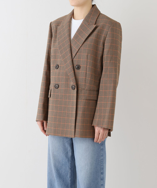 SLOBE IENA（スローブイエナ）の「チェックビックジャケット（テーラードジャケット・レディース・キャメル・36/38）」の17枚目の写真