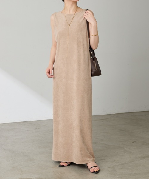 COLLAGE GALLARDAGALANTE（コラージュガリャルダガランテ）の「【OT】スエードライクジャンスカ（ワンピース・レディース・グレイッシュベージュ/ブルー・FREE）」の2枚目の写真